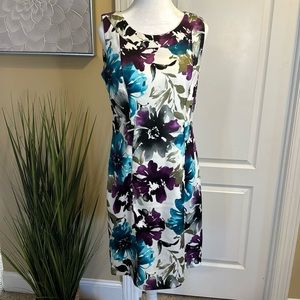 Dress Barn Floral Sleeveless Midi Dress - Size 10